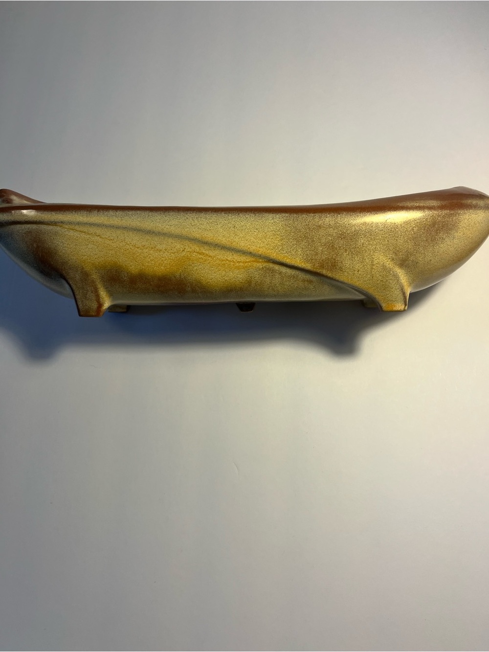 Vintage Frankoma Pottery #45 Desert Gold Long Footed Planter Bowl MCM